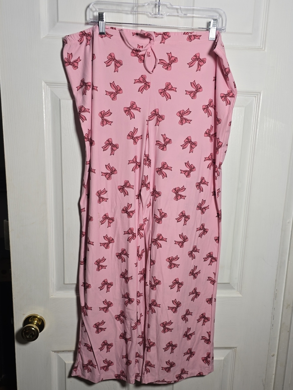 Bobbie Brooks XL Light Pink Bow-Print Pajama Pants